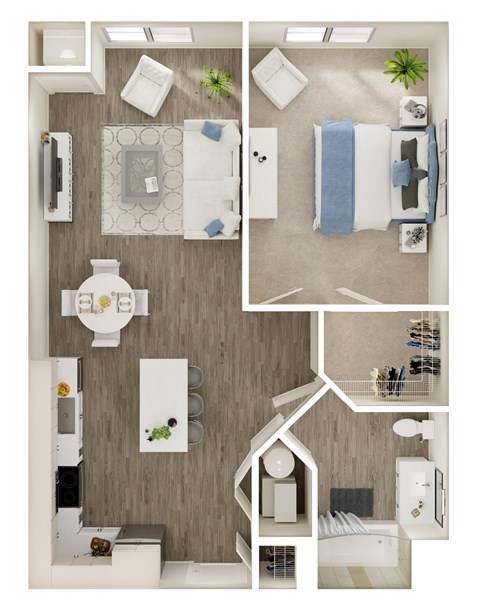 a floor plan of a 1 bedroom apartment at the avenues of north decatur